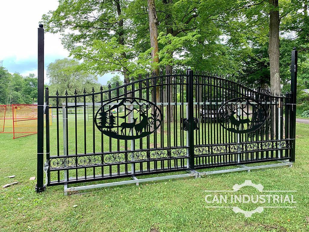 20-FEET-ORNAMENTAL-GATE-SIDE-VIEW - Storage Buildings Shelters