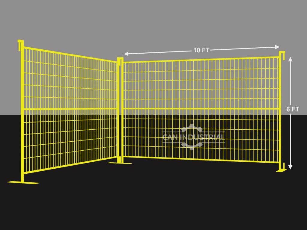 6 X 10 PREMIUM GALVANIZED TEMPORARY FENCE PANEL-YELLOW COLOR