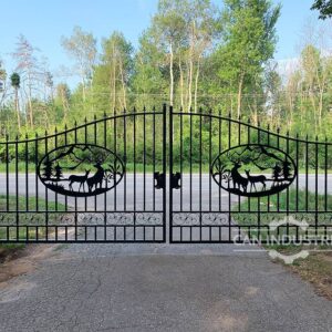 20 Feet Ornamental Wrought Iron Driveway Gate