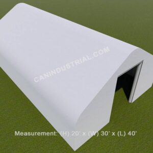 30' x 40' x 20' Storage Building Shelter Premium Double Truss (450 GSM Fabric)