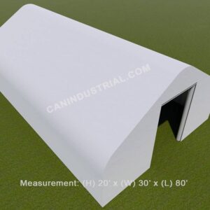 30' x 80' x 20' Premium Storage Building Shelter Double Truss (450 GSM Fabric)