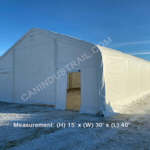 30' x 40' x 15' Storage Building Shelter Double Truss (450 GSM Fabric)