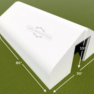 30' x 80' x 15' Storage Building Shelter Double Truss (450 GSM Fabric)
