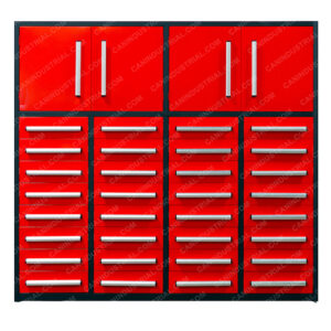 7 Feet 32 Drawer Heavy Duty Steel Tool Cabinet with 2 Top Cabinets