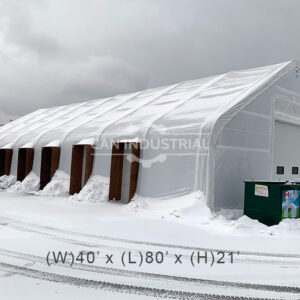 40' x 80' x 21' Storage Building Shelter Double Truss (450 GSM Fabric)