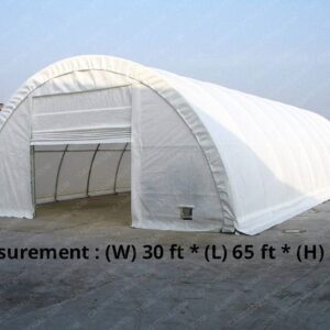 30' x 65' x 15' Storage Building Shelter Dome (450 PE Fabric)