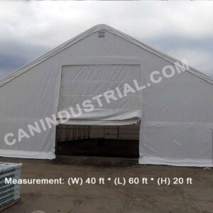 40' x 60' x 20' Storage Building Shelter Double Truss (450 GSM Fabric)